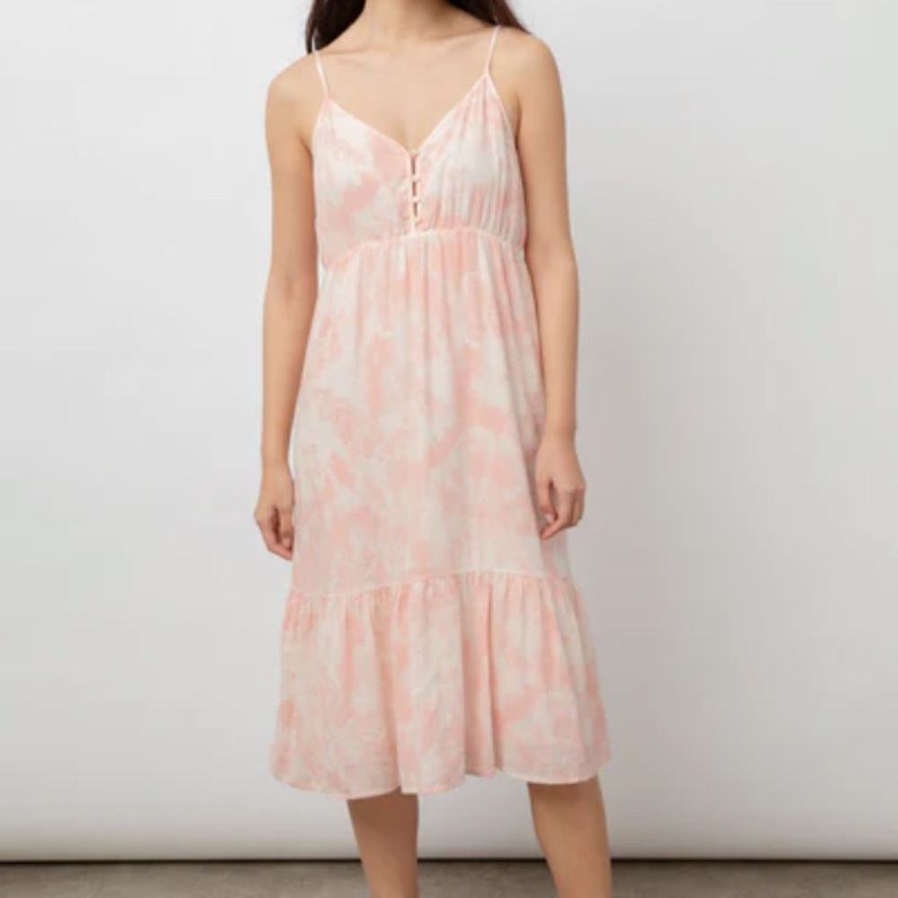 Rails Delilah peach pink tie dye midi dress. Size S